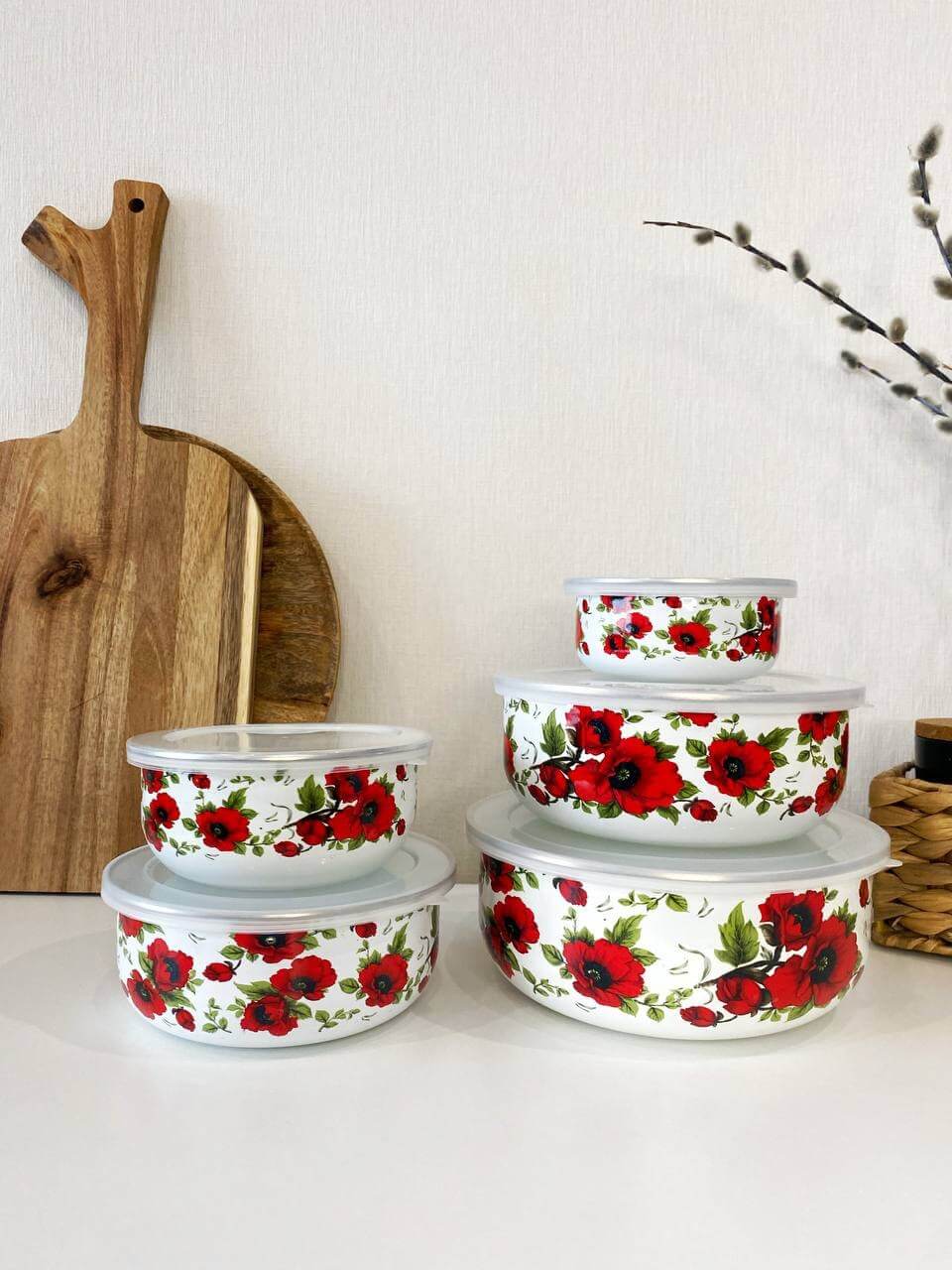 Набір судочків із кришкою