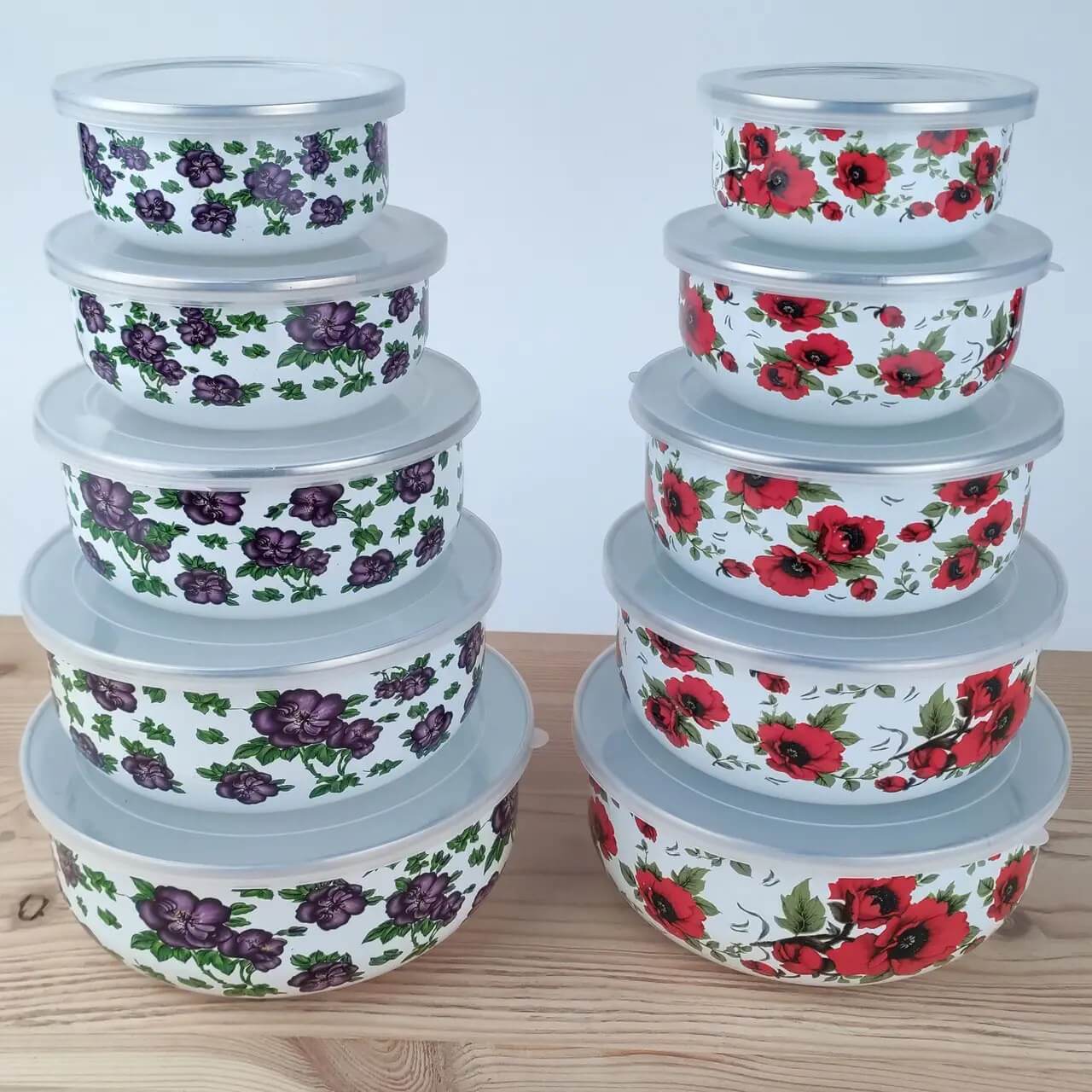 Набір судочків із кришкою